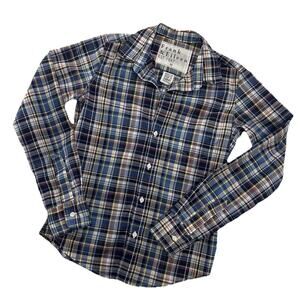 Frank & Eileen Barry Shirt Womens XS Blue Plaid Tailored Fit Button-Up Preppy